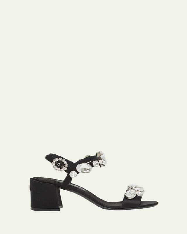 Crystal Satin Slingback Sandals